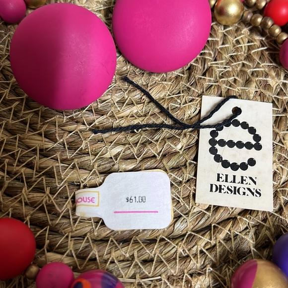 VTG Ellen Designs Beaded Necklace With Matching Ear Rings - Picture 4 of 8